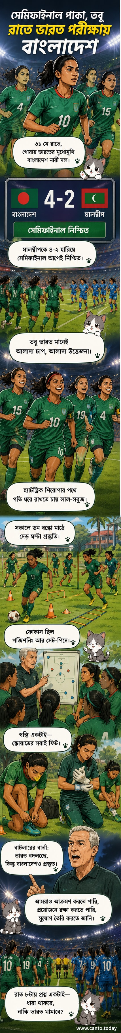 বাংলাদেশ নারী ফুটবল দল সাফ চ্যাম্পিয়নশিপে ভারতের বিপক্ষে মাঠে নামার আগে প্রস্তুতি চলছে।