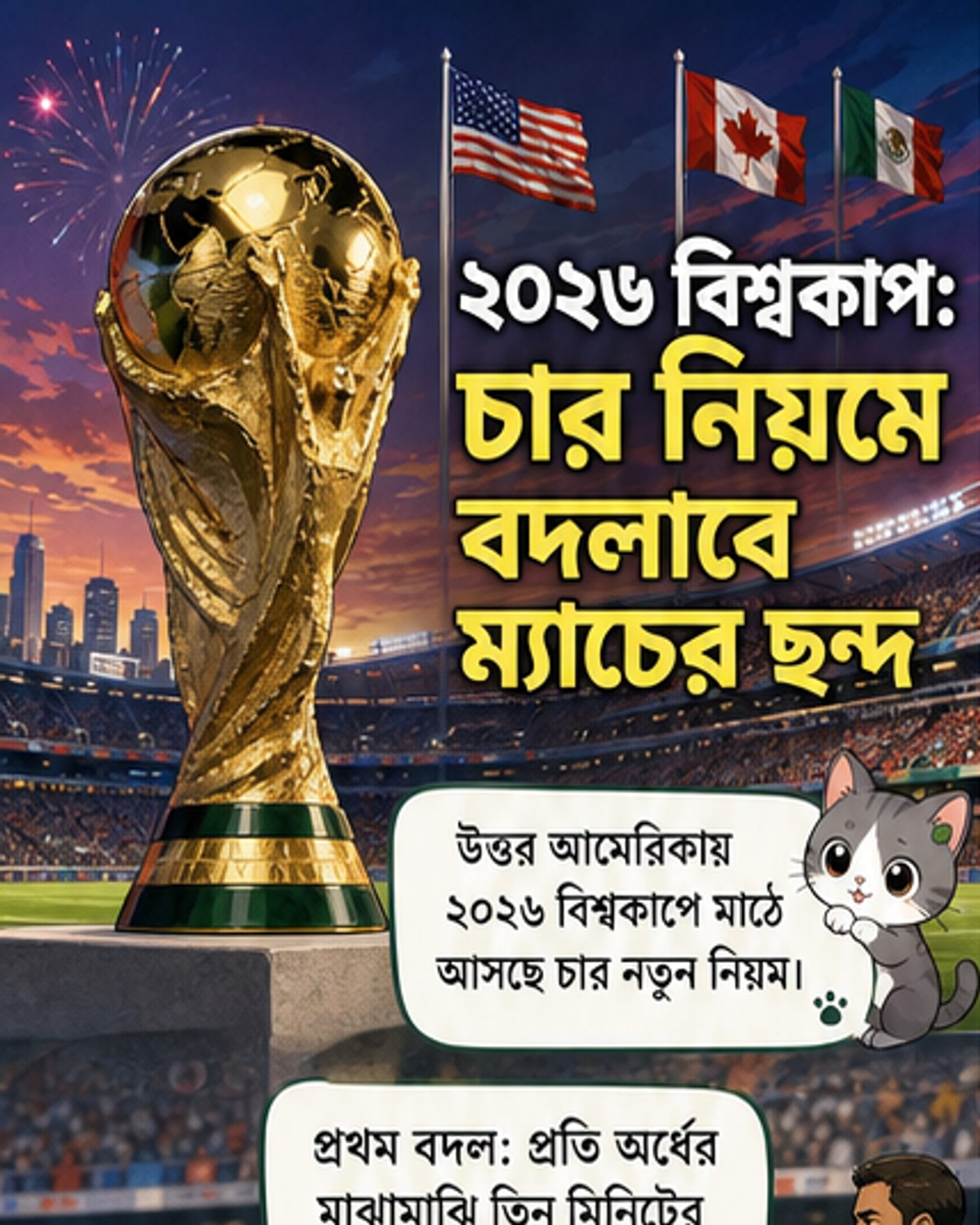 ২০২৬ বিশ্বকাপে খেলার নিয়মে বড় পরিবর্তন