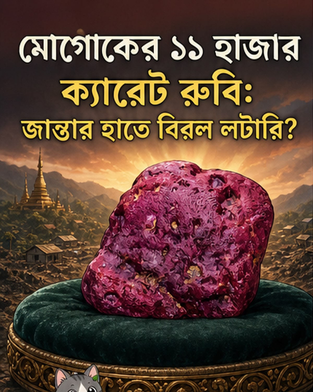 মিয়ানমারে পাওয়া ২ কেজি ওজনের বিরল রুবি
