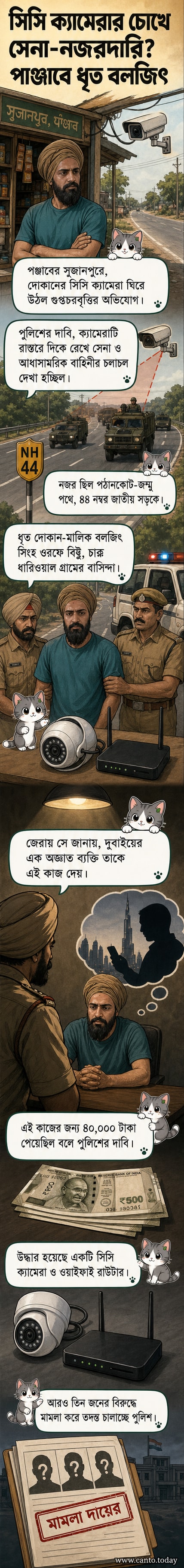গ্রেফতার হওয়া অভিযুক্ত বলজিৎ সিংহের ছবি এবং সুজানপুরে তার দোকানে বসানো সিসি ক্যামেরার দৃশ্য।