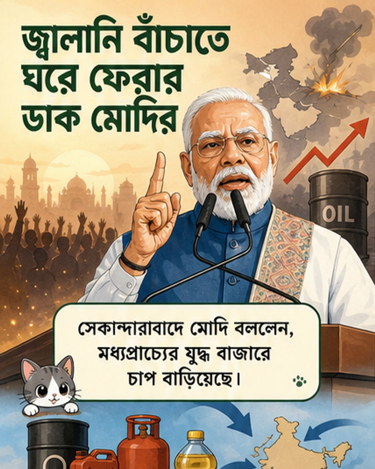 মোদির আহ্বান: জ্বালানি সাশ্রয়ে ওয়ার্ক ফ্রম হোম