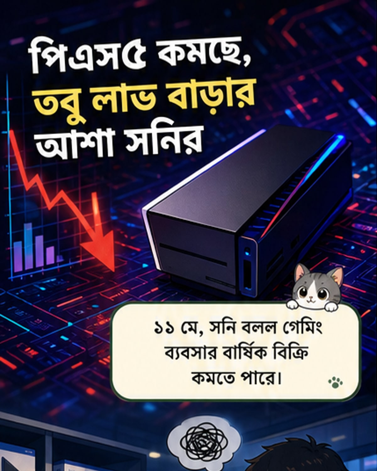সনির গেমিং ব্যবসায় মন্দার পূর্বাভাস