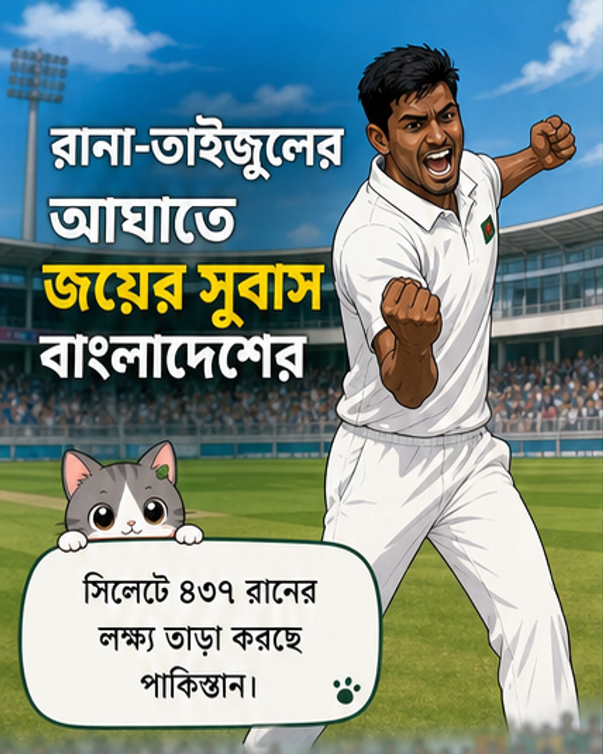 রানা-তাইজুলের আঘাতে জয়ের সুবাস