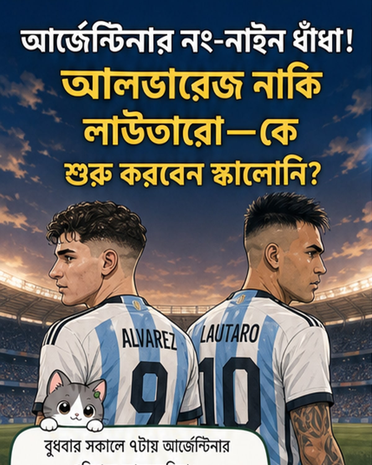 আলভারেজ নাকি লাওতারো, নতুন করেই ভাবতে হচ্ছে আর্জেন্টিনাকে