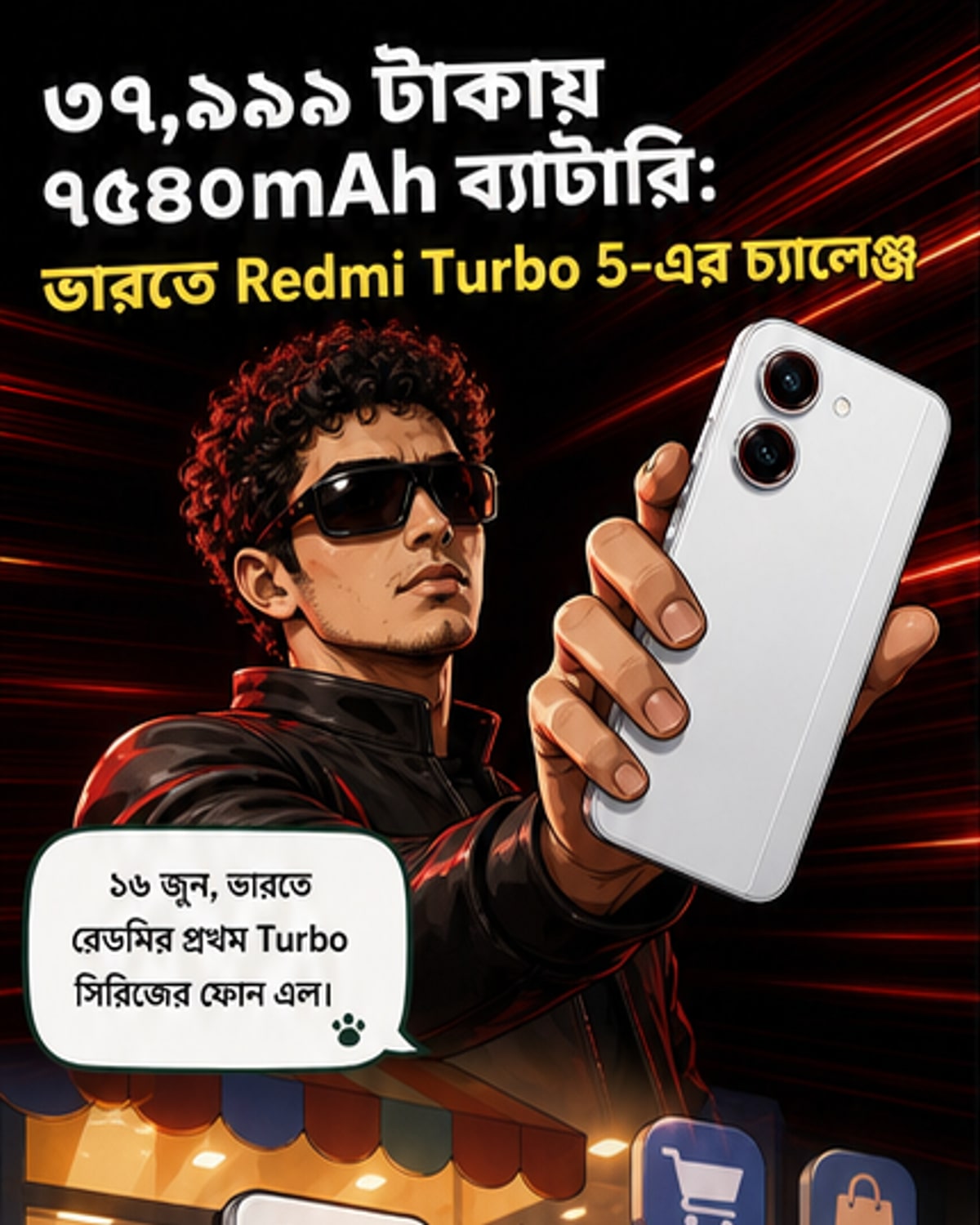 রেডমি টার্বো ৫ লঞ্চ, ৭৫৪০mAh ব্যাটারি