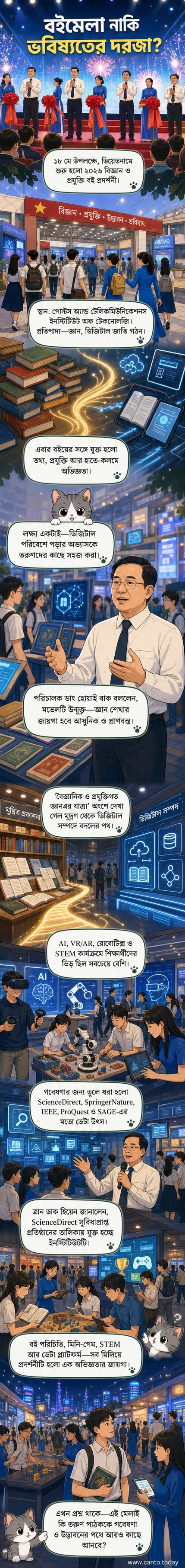 ভিয়েতনামের বিজ্ঞান ও প্রযুক্তি বইমেলায় ডিজিটাল প্রযুক্তি ও এআই প্রদর্শনীতে দর্শনার্থীদের ভিড়।