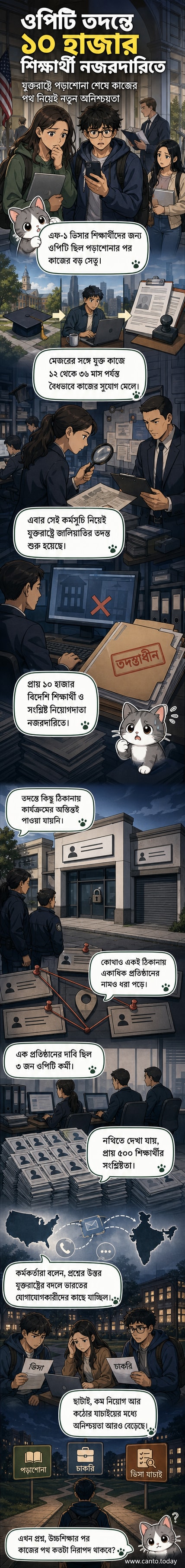 যুক্তরাষ্ট্রে ওপিটি কর্মসূচির জালিয়াতি তদন্তের প্রেক্ষাপটে একটি খালি অফিস ও বিদেশি শিক্ষার্থীদের ছবি