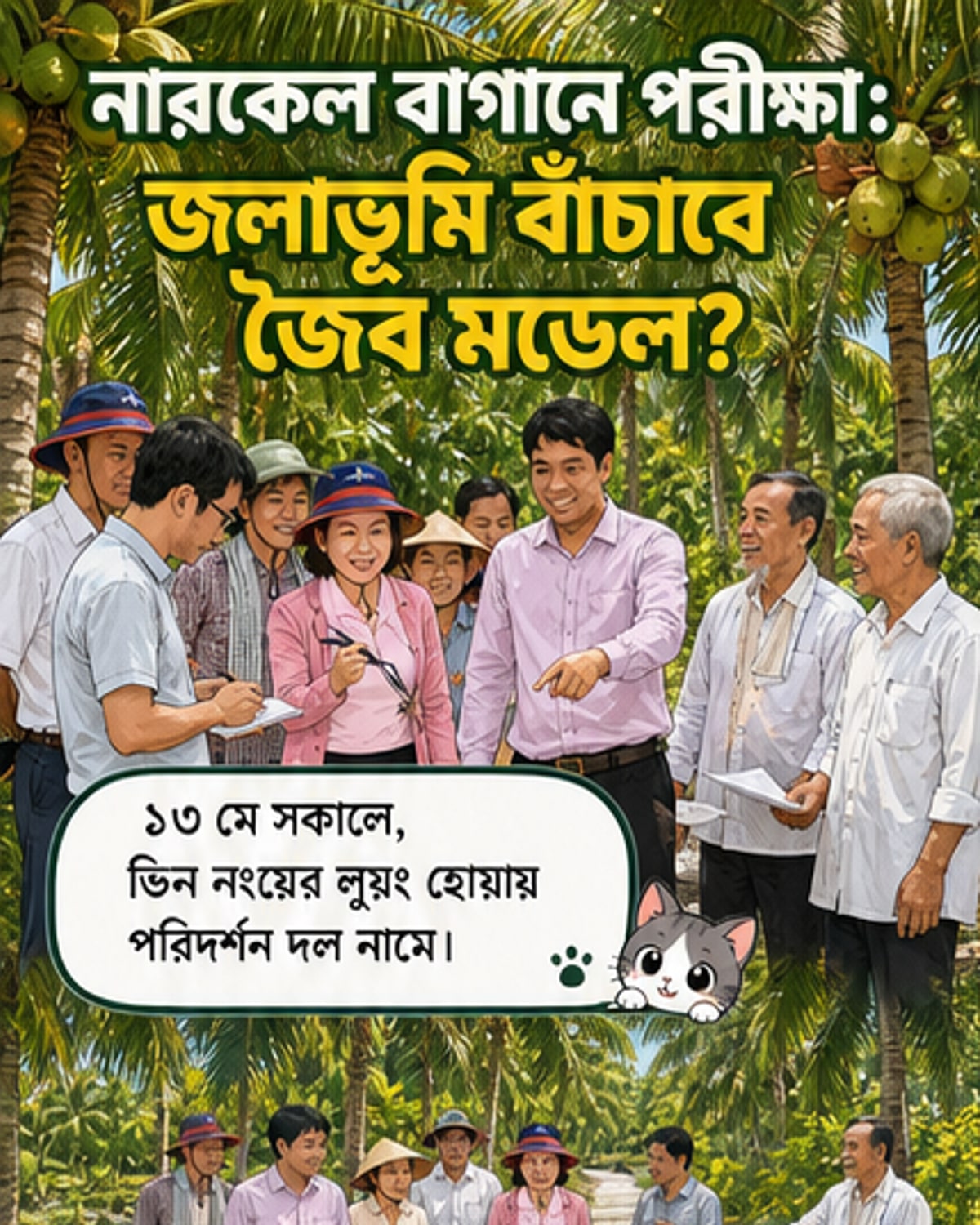 জলাভূমি রক্ষায় জৈব নারকেল চাষের মডেল