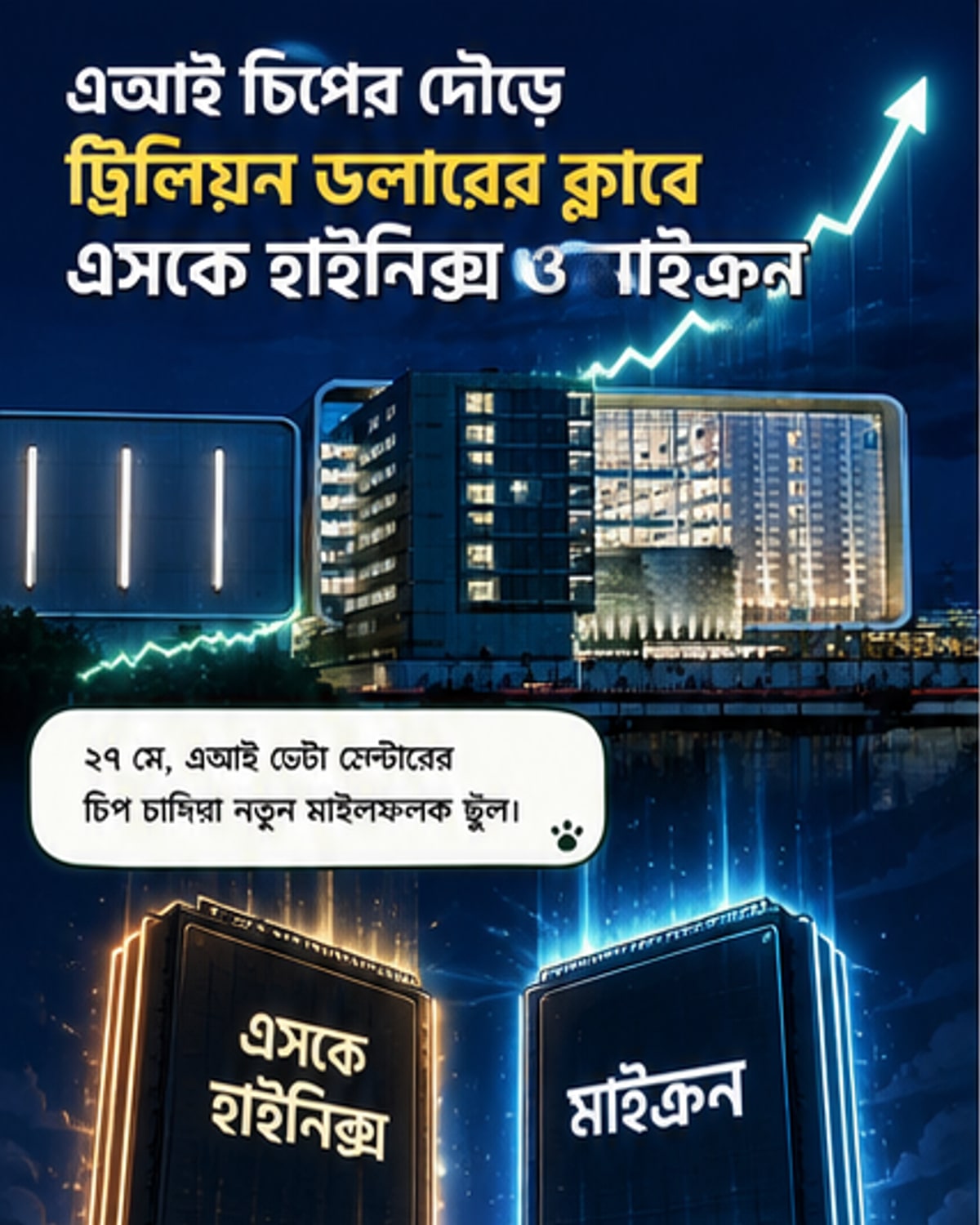এআই চিপের চাহিদায় দুই চিপ নির্মাতা ১ ট্রিলিয়ন ডলার ক্লাবে