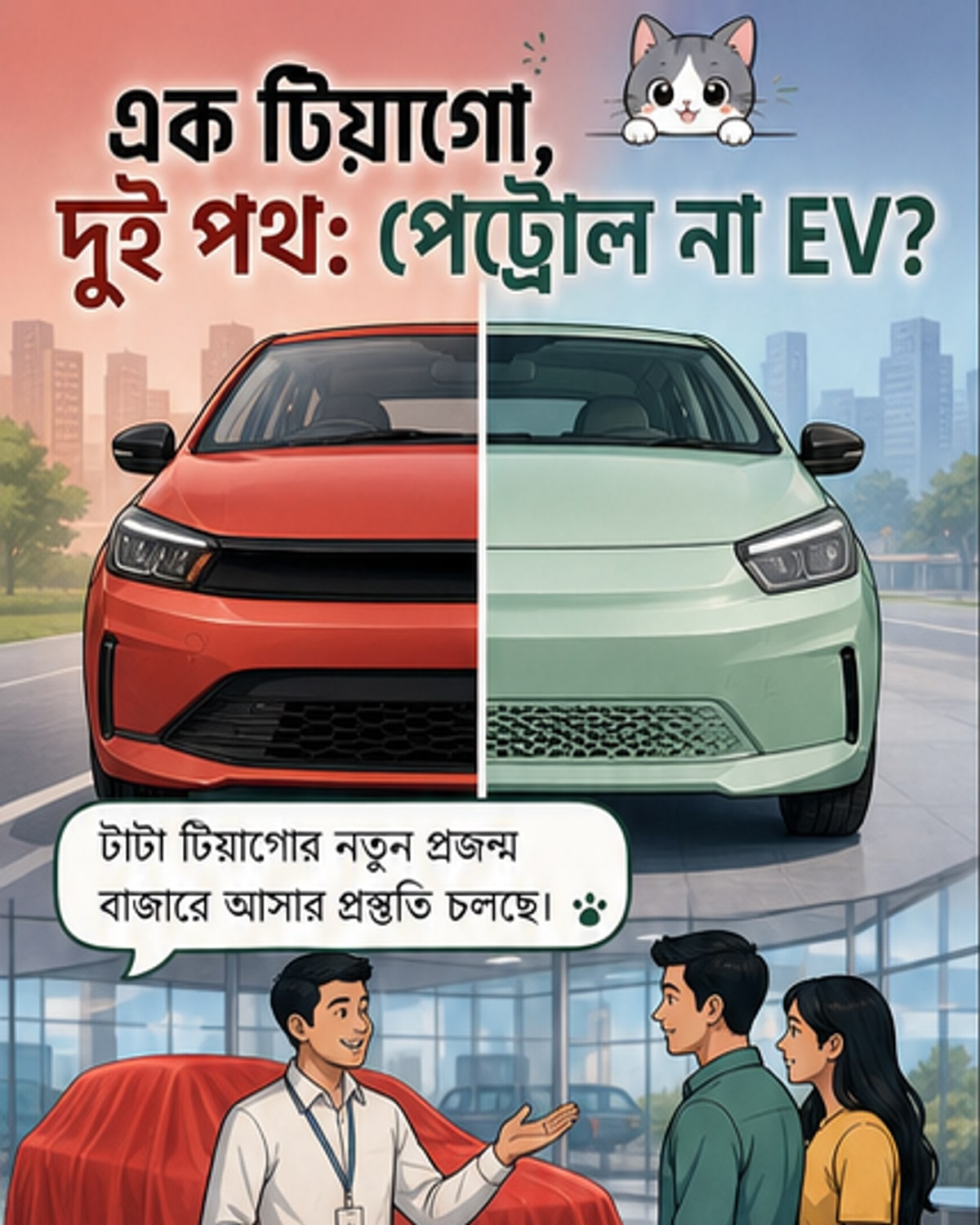 টাটা টিয়াগোয় নতুন আপডেট: পেট্রোল ও EV ভার্সন