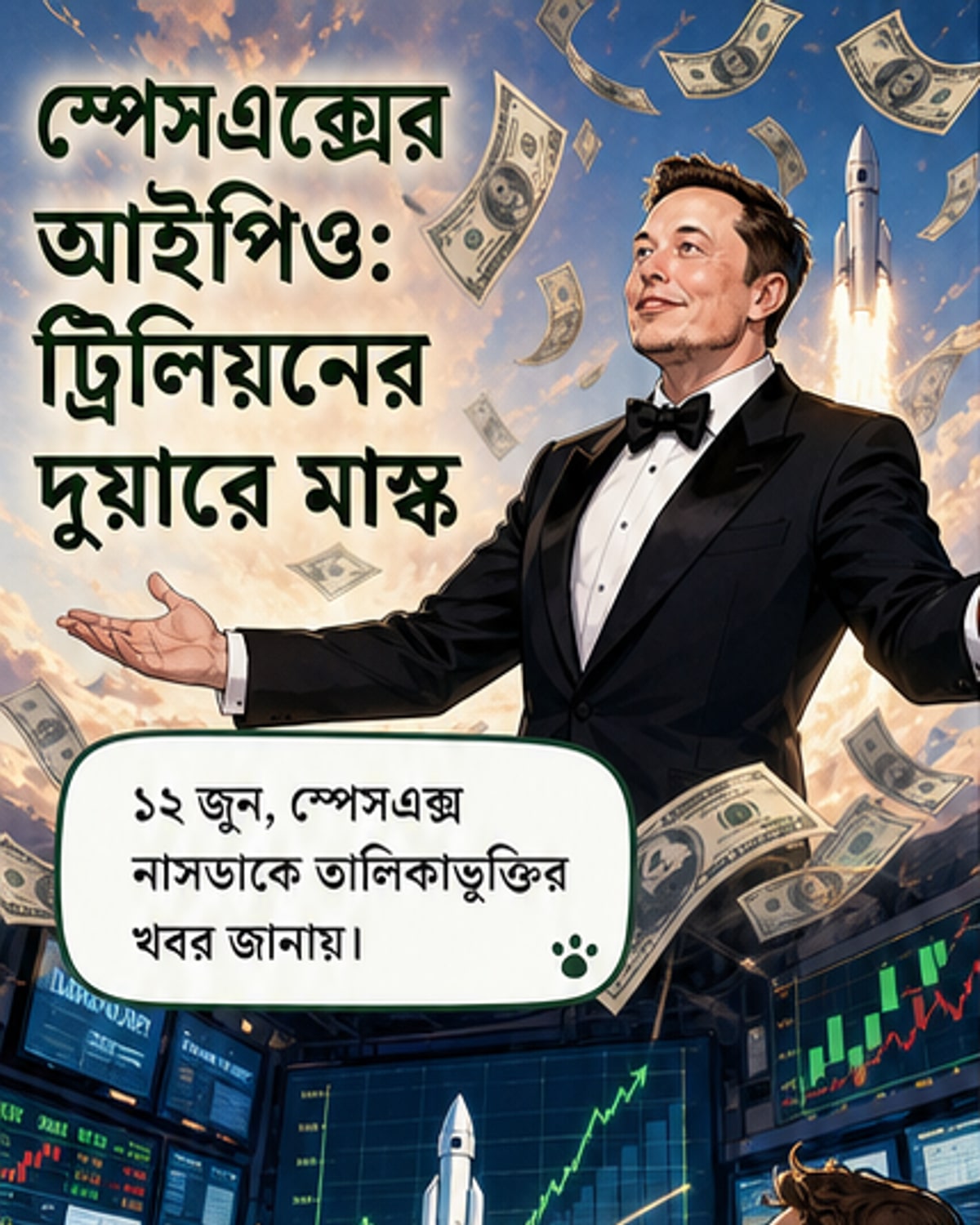 মাস্ক ট্রিলিয়ন ডলারের দ্বারপ্রান্তে