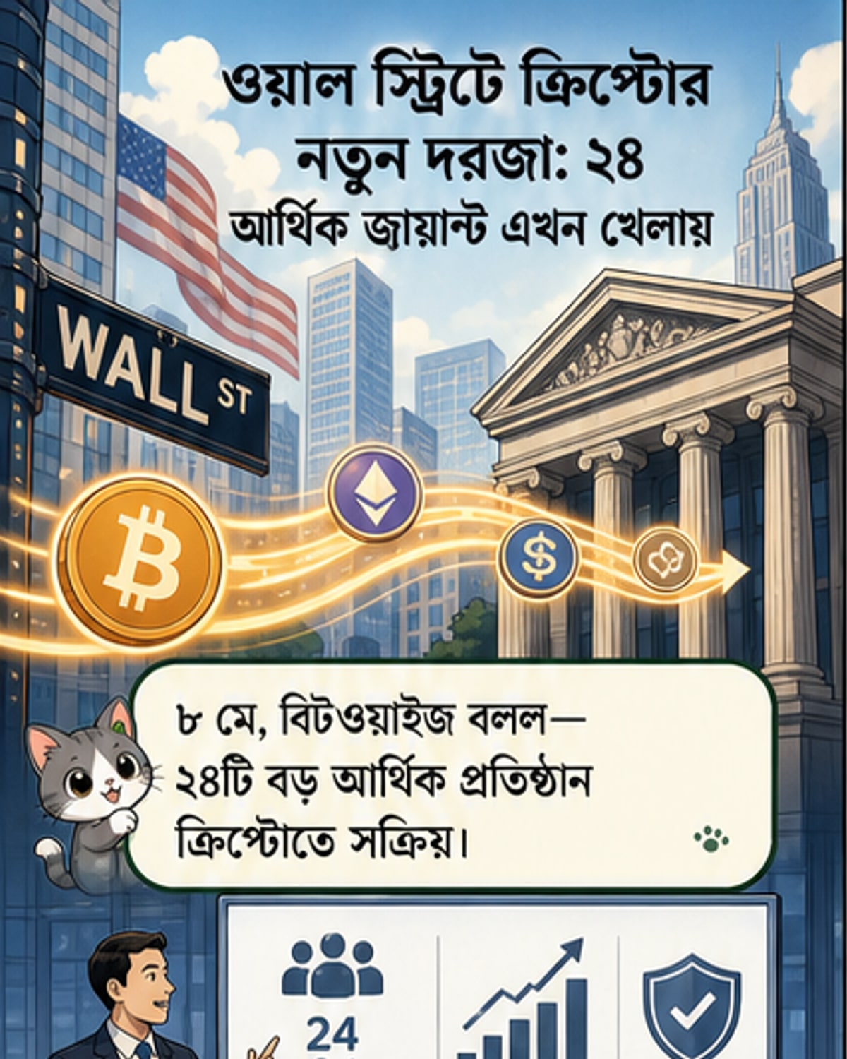 ২৪টি আর্থিক জায়ান্ট ক্রিপ্টোয় আরও গভীর প্রবেশ