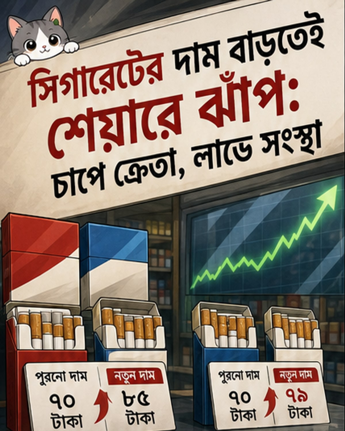 সিগারেটের দাম আবার বাড়ল, শেয়ার উড়ল