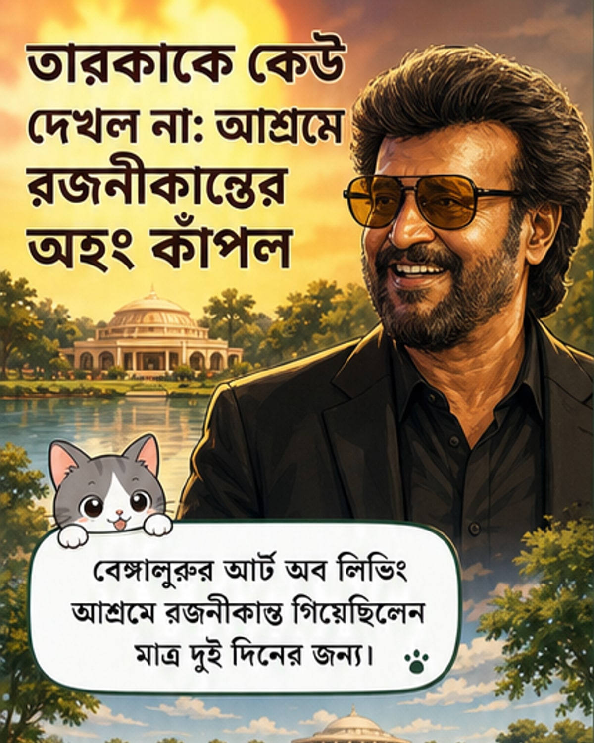 আশ্রমে কেউ চিনল না রজনীকান্তকে