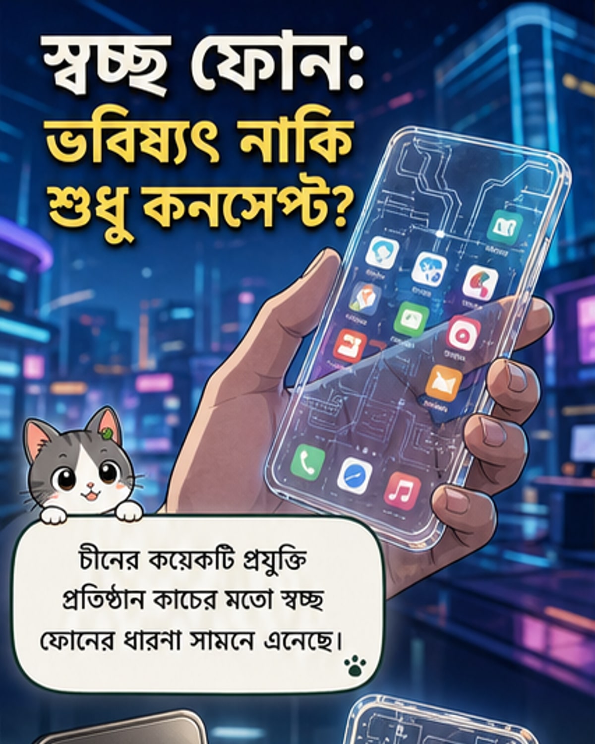 চীনে কাচের মতো স্বচ্ছ ফোন