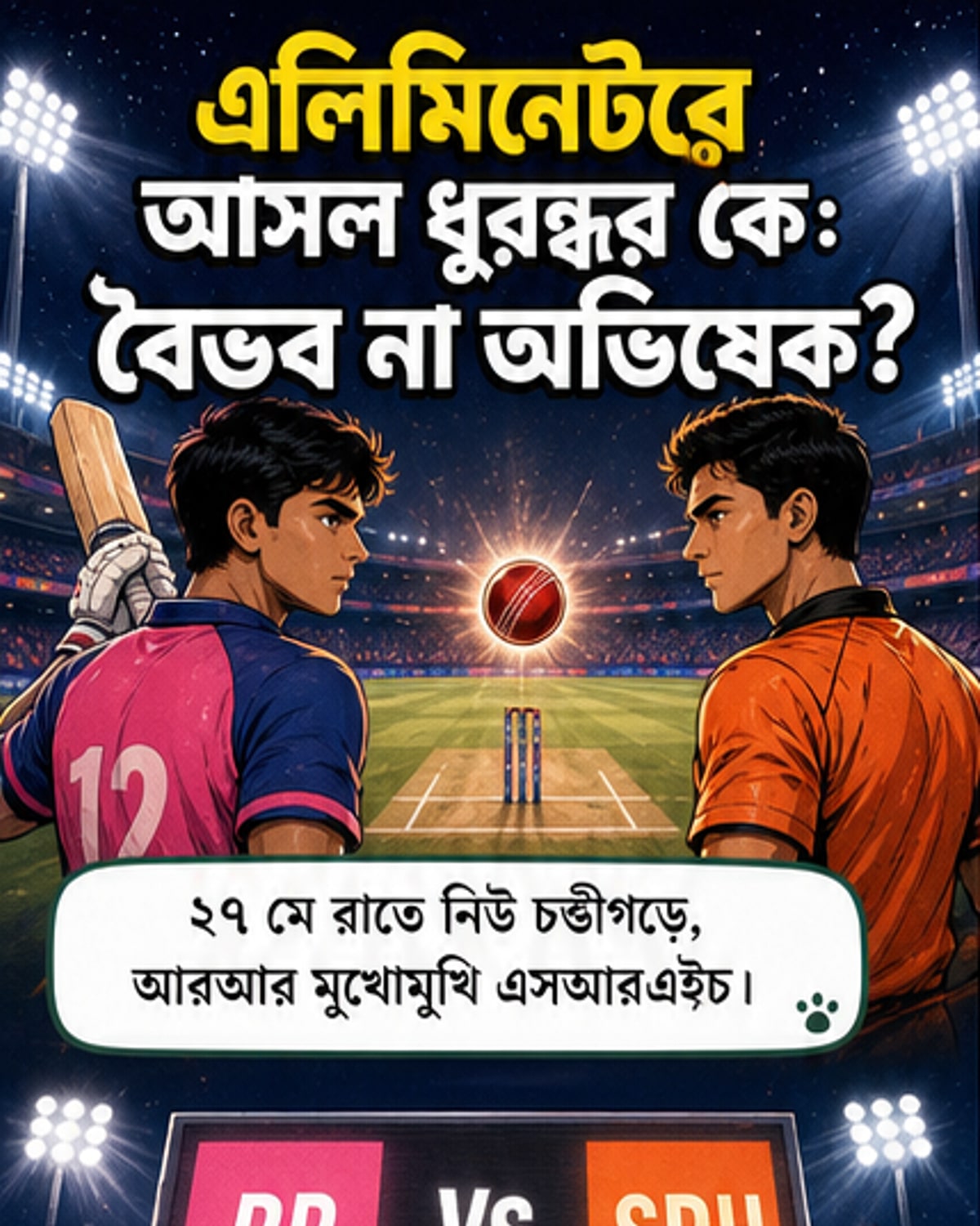 এলিমিনেটরে দুই ওপেনারের টক্কর