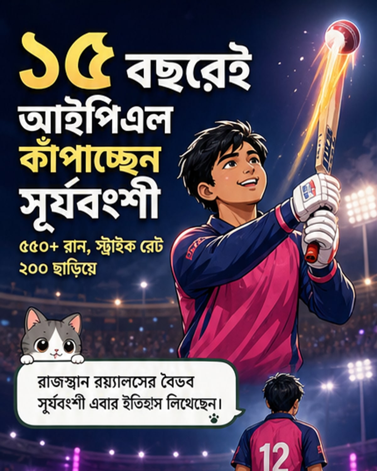 ১৫ বছরে ৫৩ ছক্কা, আইপিএলে সূর্যবংশীর অবিশ্বাস্য মৌসুম