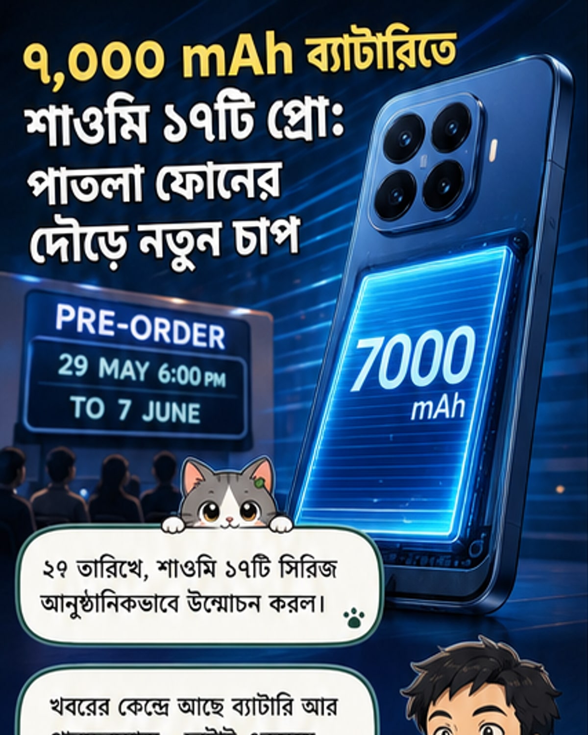 শাওমি ১৭টি সিরিজ লঞ্চ: ৭,০০০ এমএএইচ ব্যাটারি