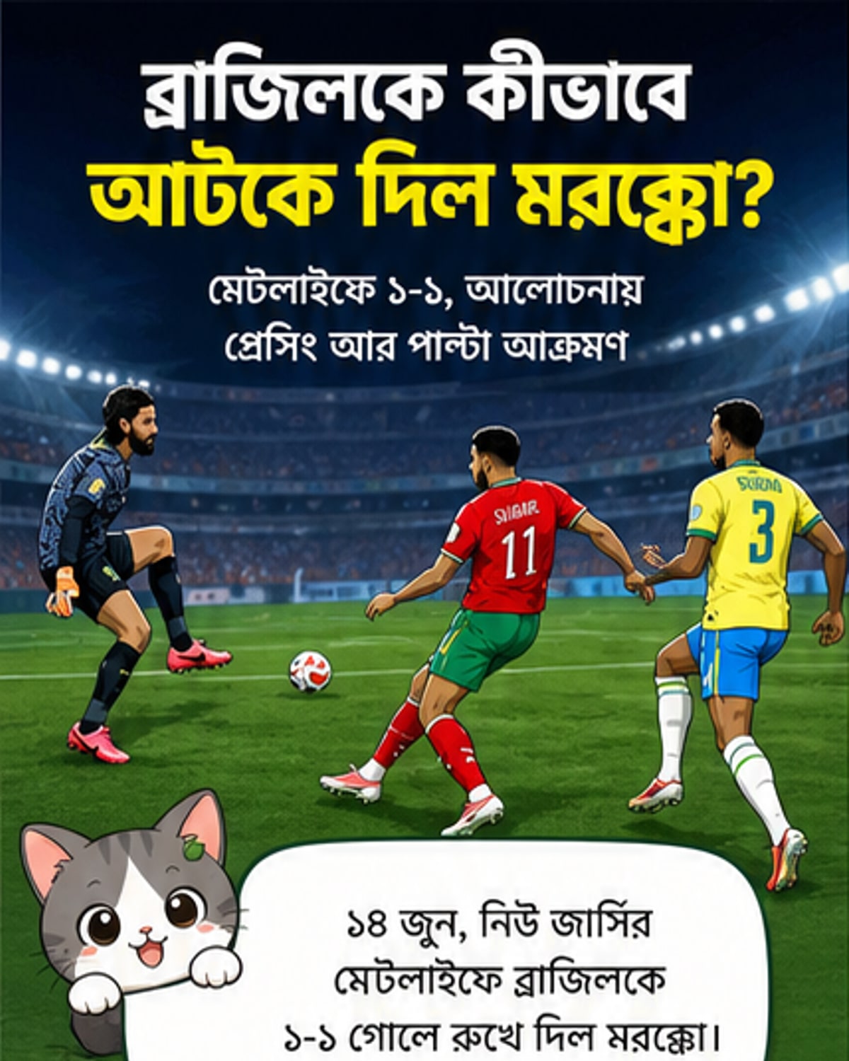 মরক্কো কীভাবে ব্রাজিলকে চাপে ফেলল