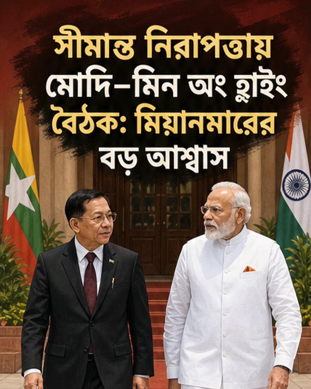 মোদি-মিন অং হ্লাইং বৈঠকে নিরাপত্তা ও প্রতিরক্ষা সহযোগিতা জোরদার
