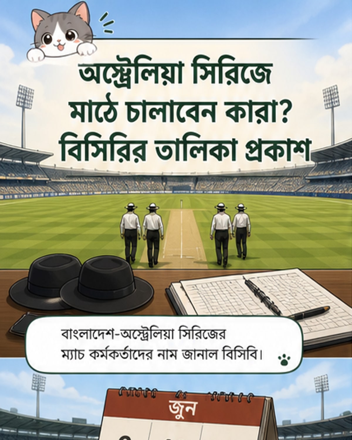 বাংলাদেশ-অস্ট্রেলিয়া সিরিজে আম্পায়ারদের তালিকা ঘোষণা