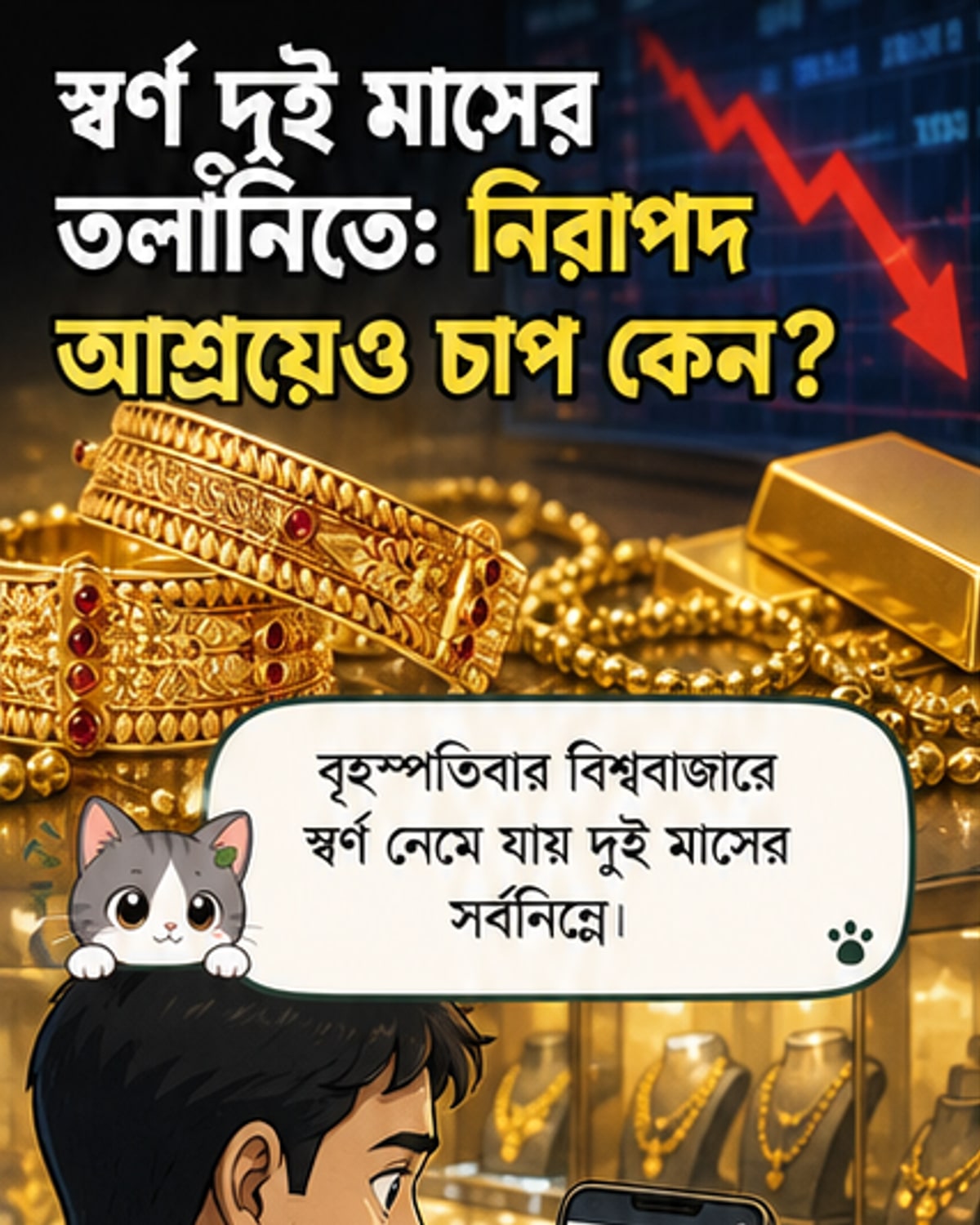স্বর্ণের দাম দুই মাসের নিম্নতমে