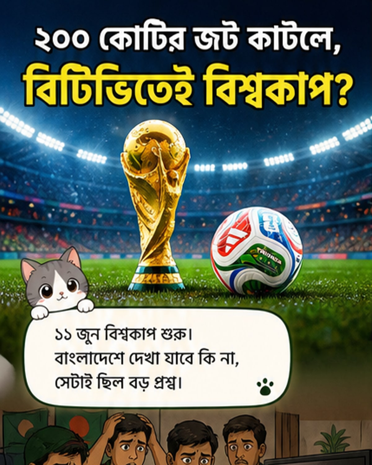 বিশ্বকাপ ফুটবল দেখা যাবে বিটিভিতে