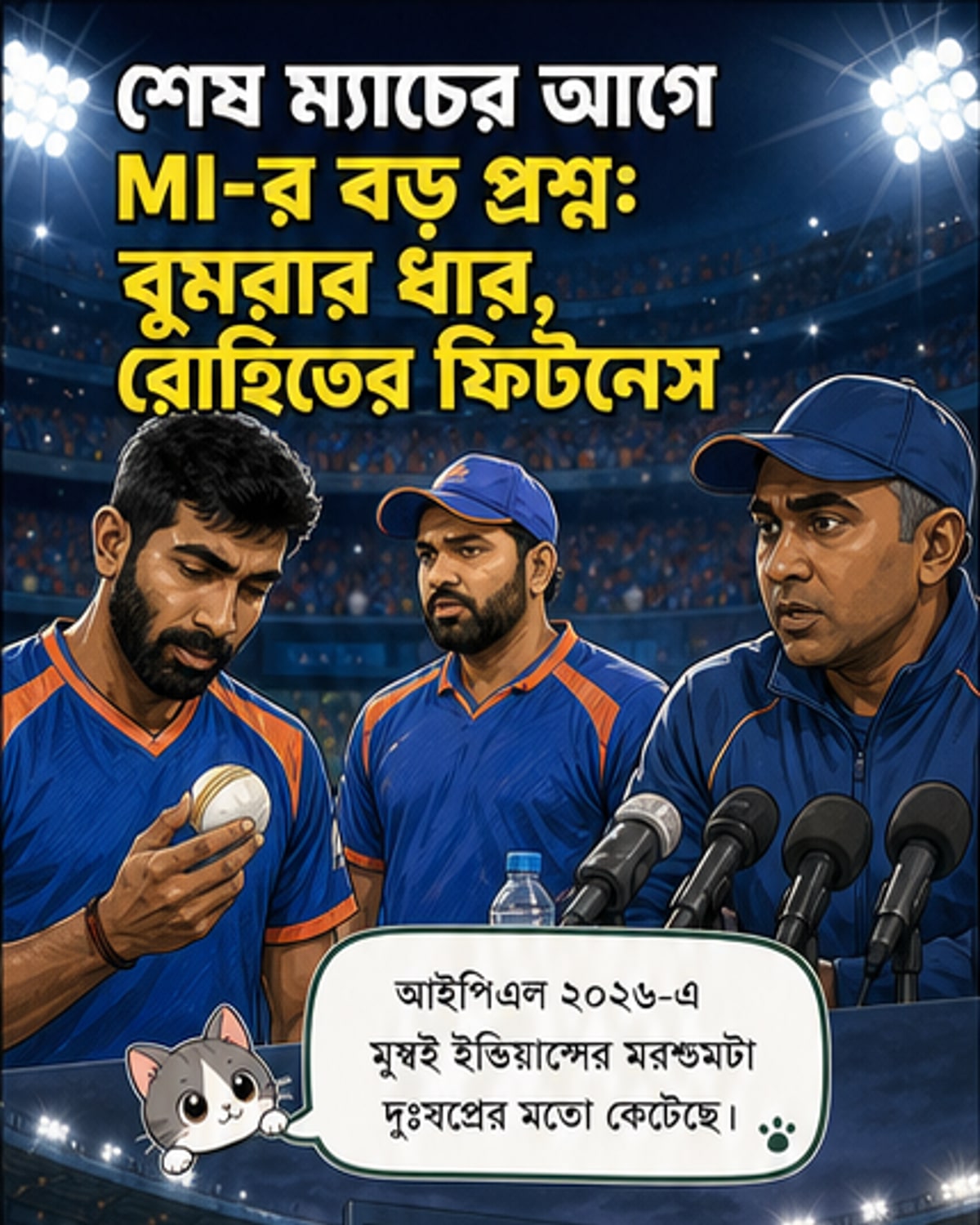 বুমরা-রোহিতের ফিটনেস নিয়ে উদ্বেগ, মুম্বইয়ের মরশুম শেষ