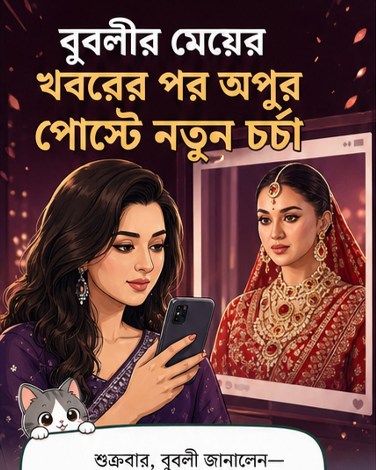 অপুর বেগুনি শাড়ির পোস্টে বুবলীর সন্তানের ঘোষণার পর আলোচনা