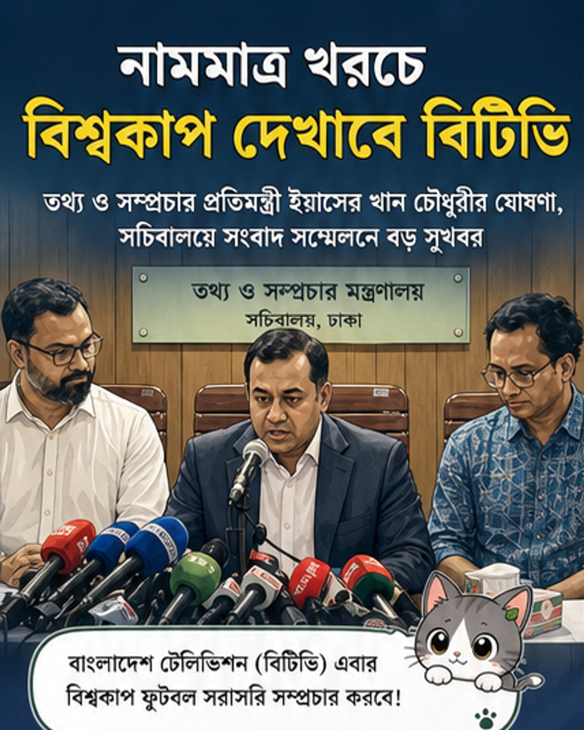 বিশ্বকাপ ফুটবল নামমাত্র খরচে দেখাবে বিটিভি