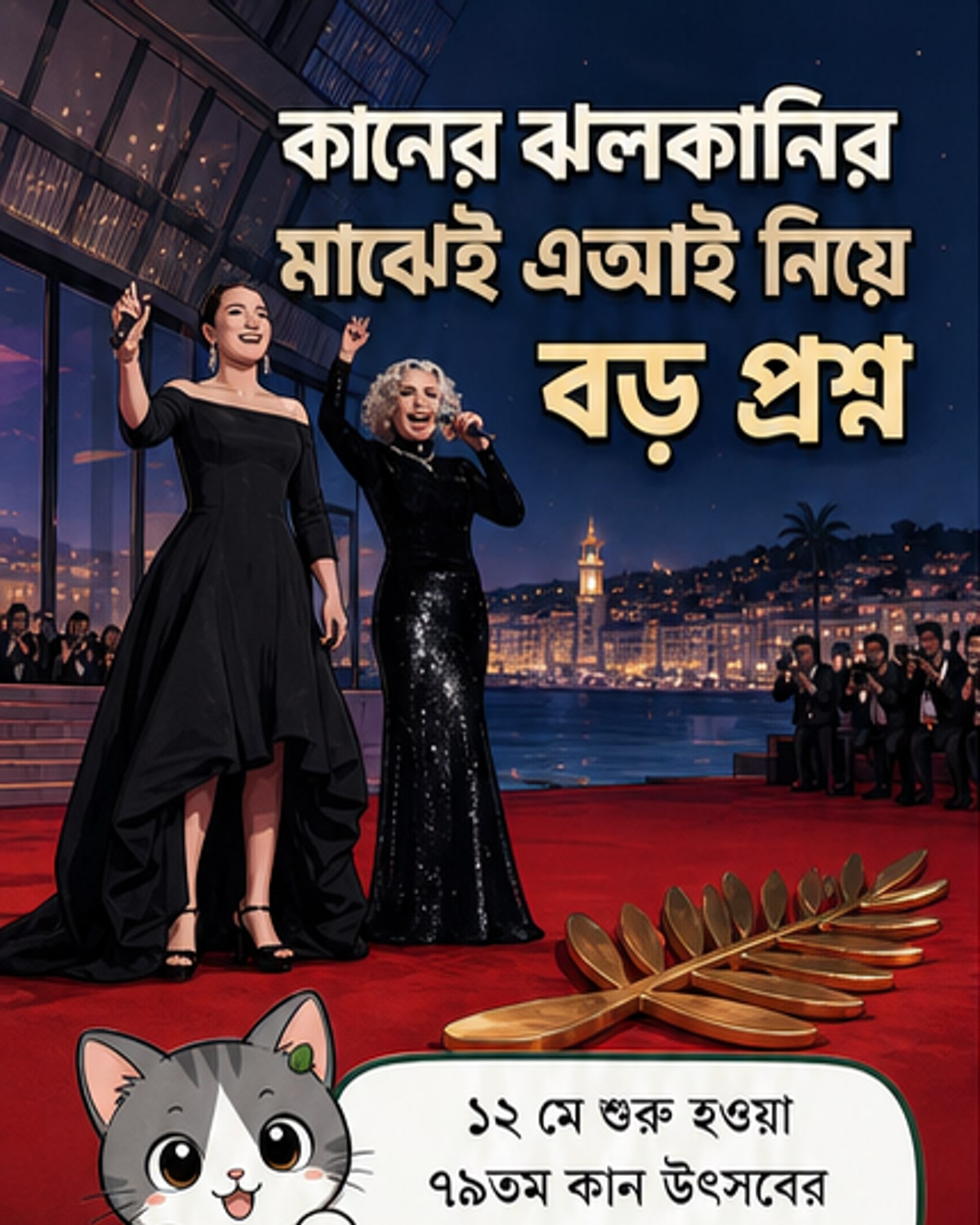 কান উৎসবে এআই বিতর্ক, আলিয়া ভাটের ঝলক