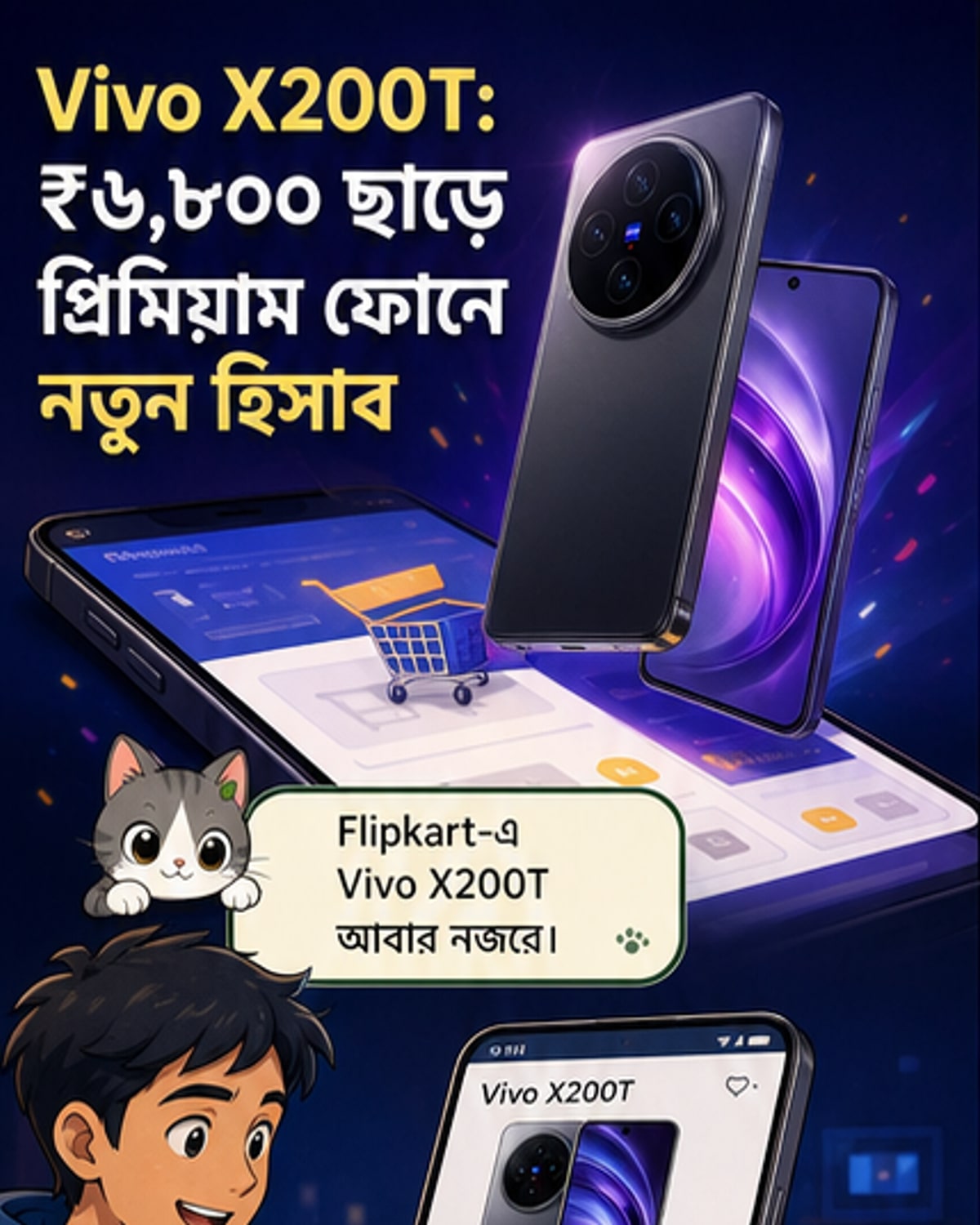 ভিভো X200T-এ বড় ছাড়, দাম কমে ৫৩ হাজারে