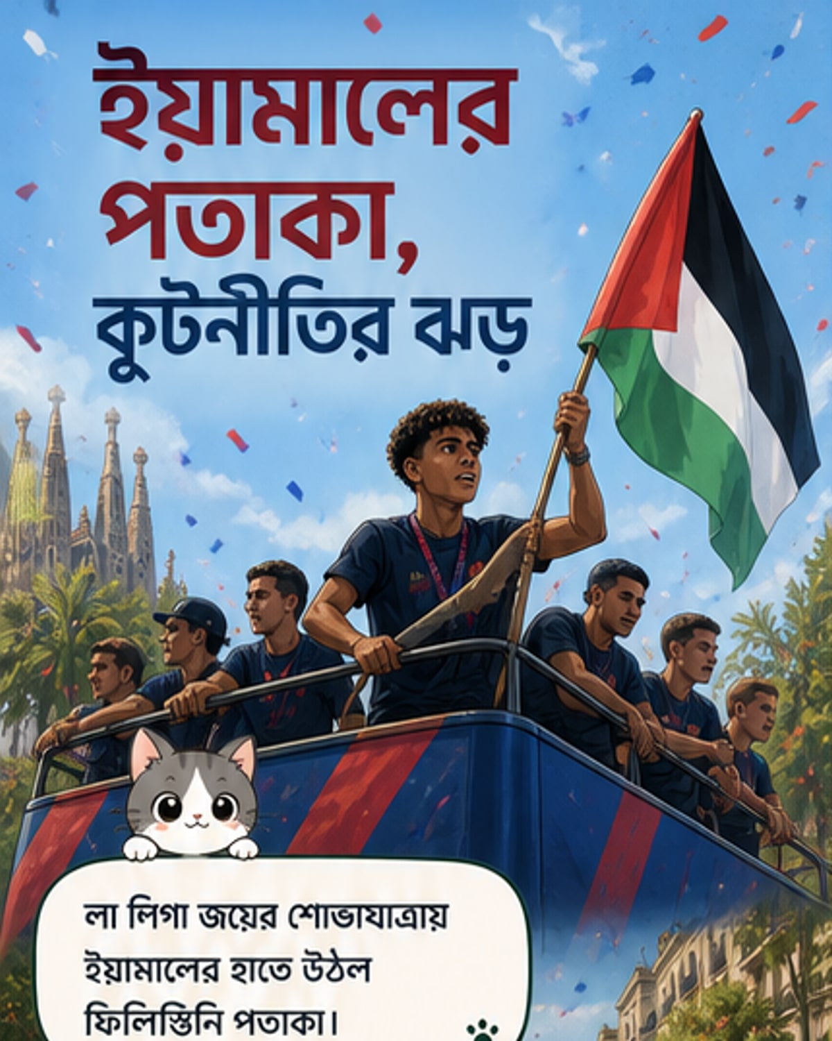 ইয়ামালের হাতে ফিলিস্তিনি পতাকা