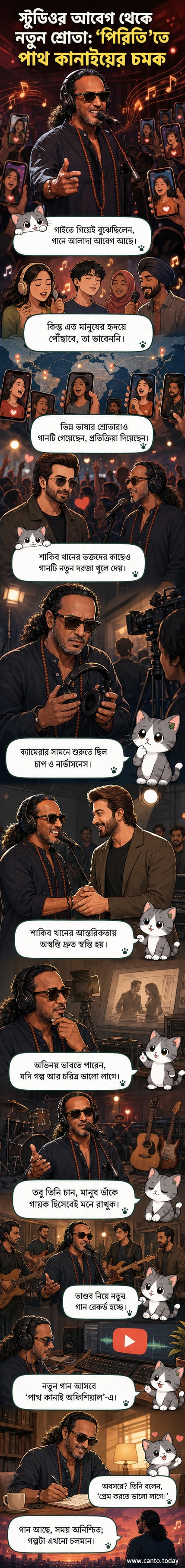 গায়ক পান্থ কানাই ‘পিরিতি’ গানের সাফল্য এবং শাকিব খানের সঙ্গে চলচ্চিত্রে অভিনয়ের অভিজ্ঞতা নিয়ে কথা বলছেন।