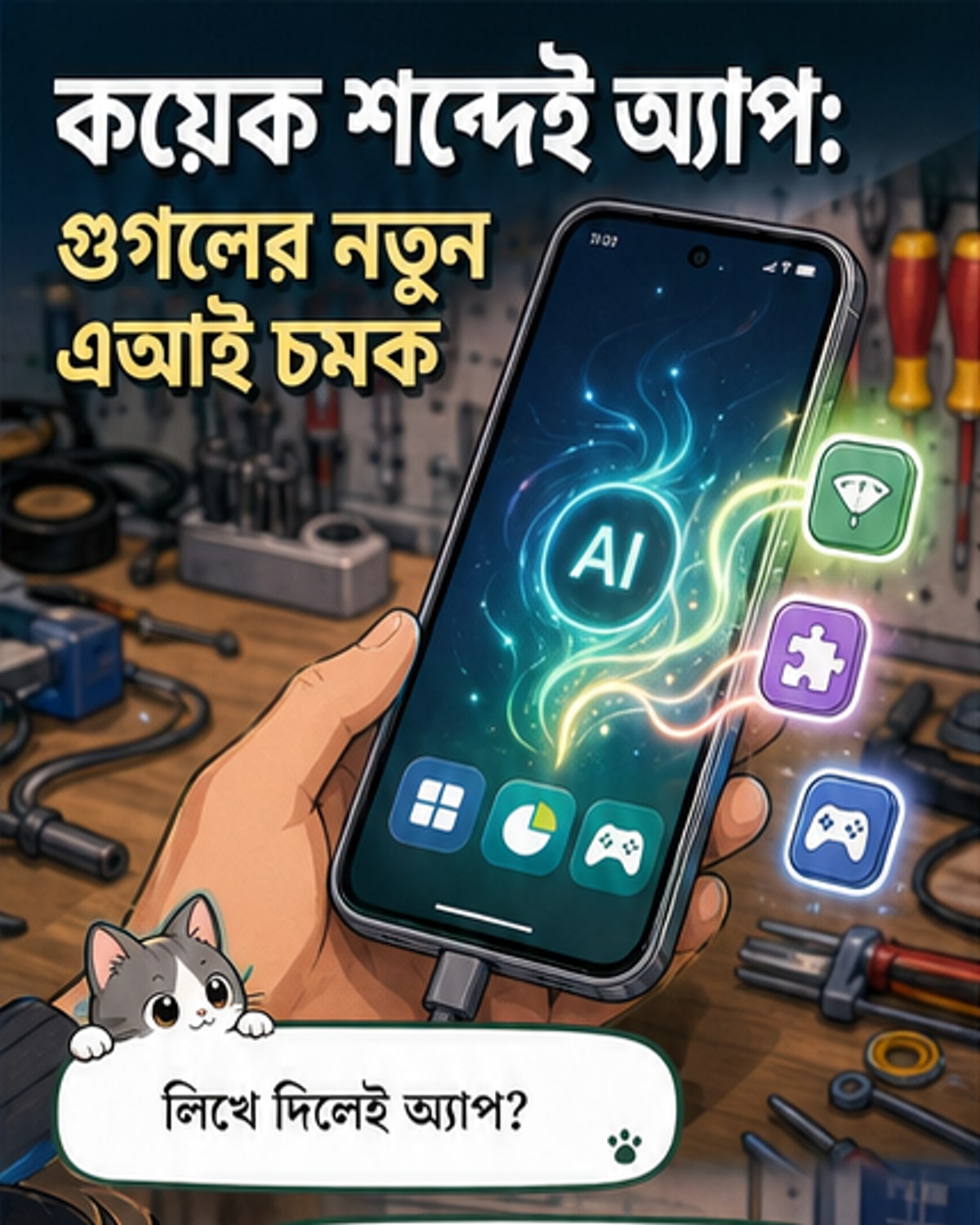 গুগলের নতুন AI টুলে মাত্র কয়েক মিনিটে অ্যাপ তৈরি