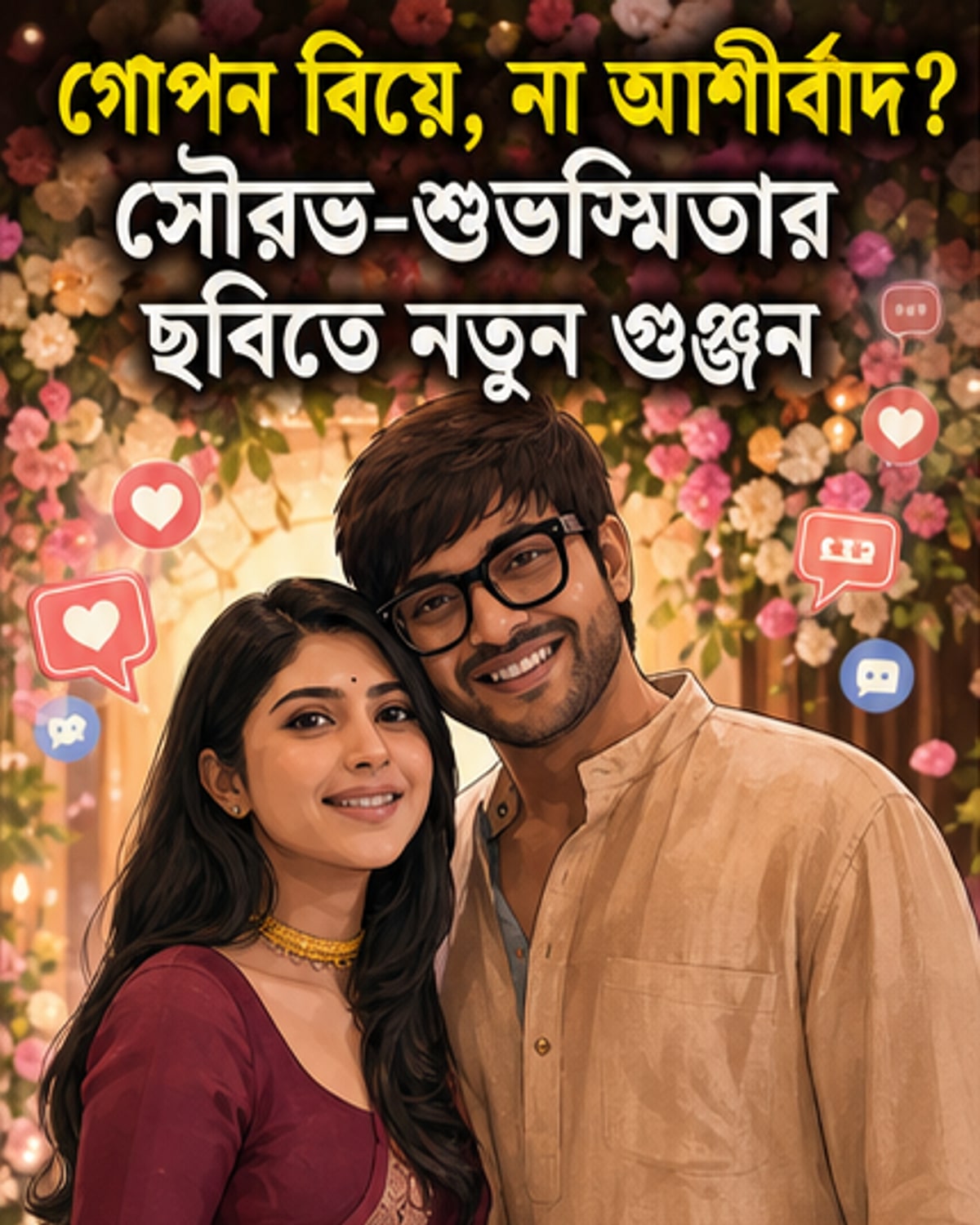 সৌরভ-শুভস্মিতার গোপন বিয়ে?