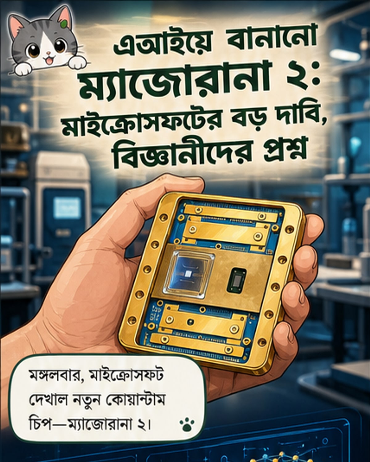 মাইক্রোসফট এআই দিয়ে তৈরি করল কোয়ান্টাম চিপ
