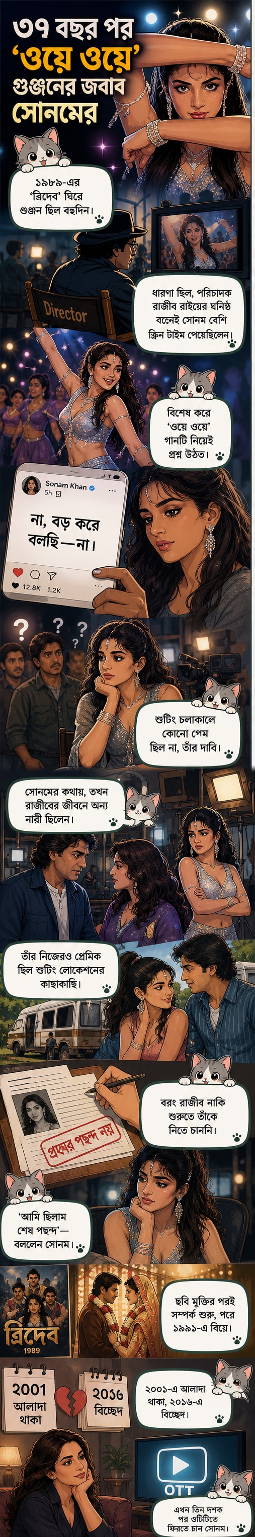 সোনম খান ‘ওয়ে ওয়ে’ গানের দৃশ্যে, পটভূমিতে উজ্জ্বল রঙের পোশাক ও নৃত্য।