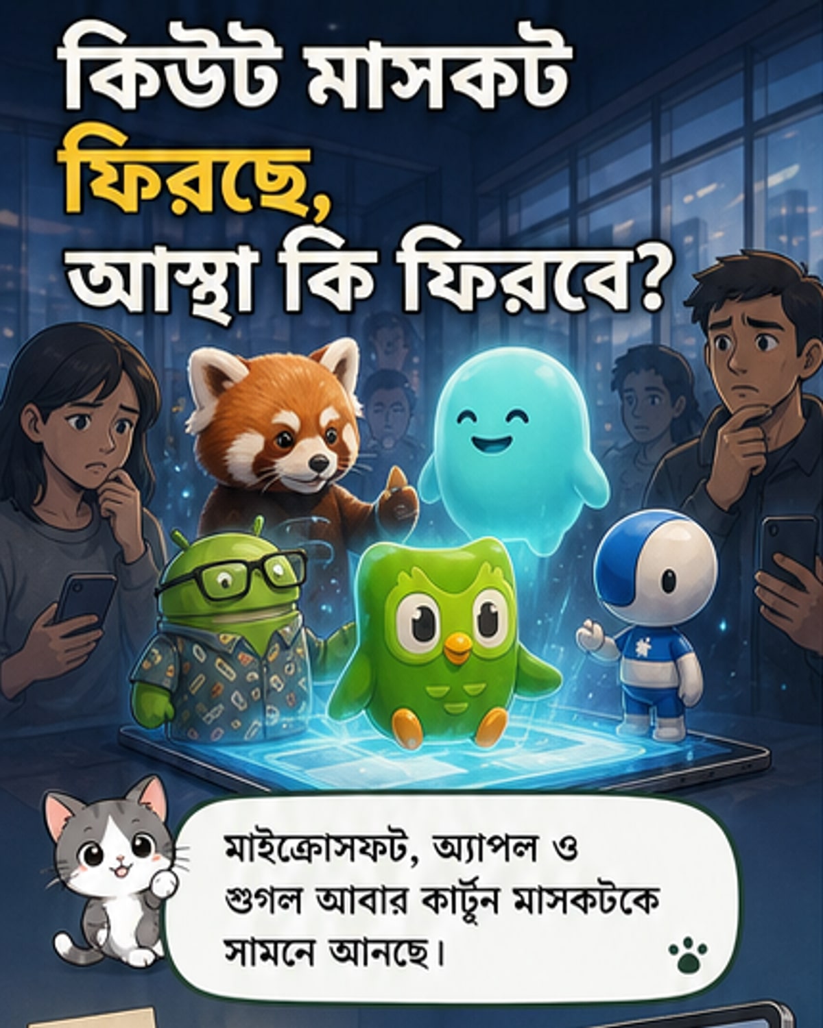 প্রযুক্তি দৈত্যদের নতুন মুখ কার্টুন চরিত্র