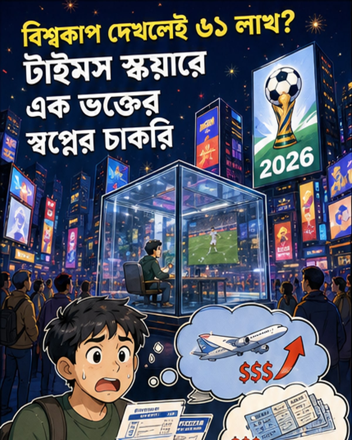 বিশ্বকাপ দেখে ৬১ লাখ টাকা পারিশ্রমিক