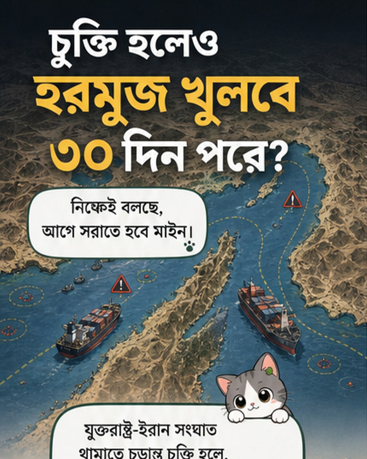 শান্তিচুক্তির ৩০ দিন পর হরমুজ প্রণালি খুলে দেবে ইরান