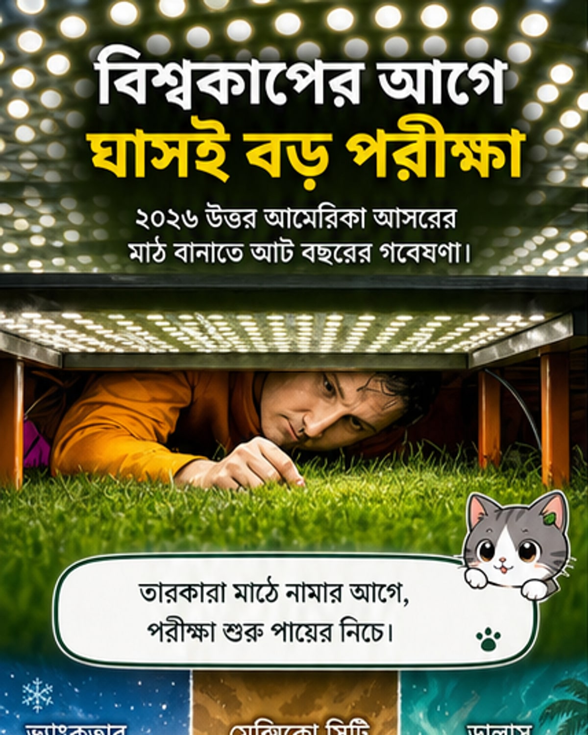 ৮ বছরের গবেষণায় বিশ্বকাপের ঘাস