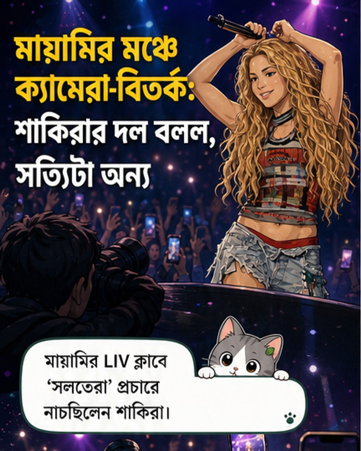 শাকিরার নাচের মাঝে ক্যামেরা তাকানো নিয়ে বিতর্ক
