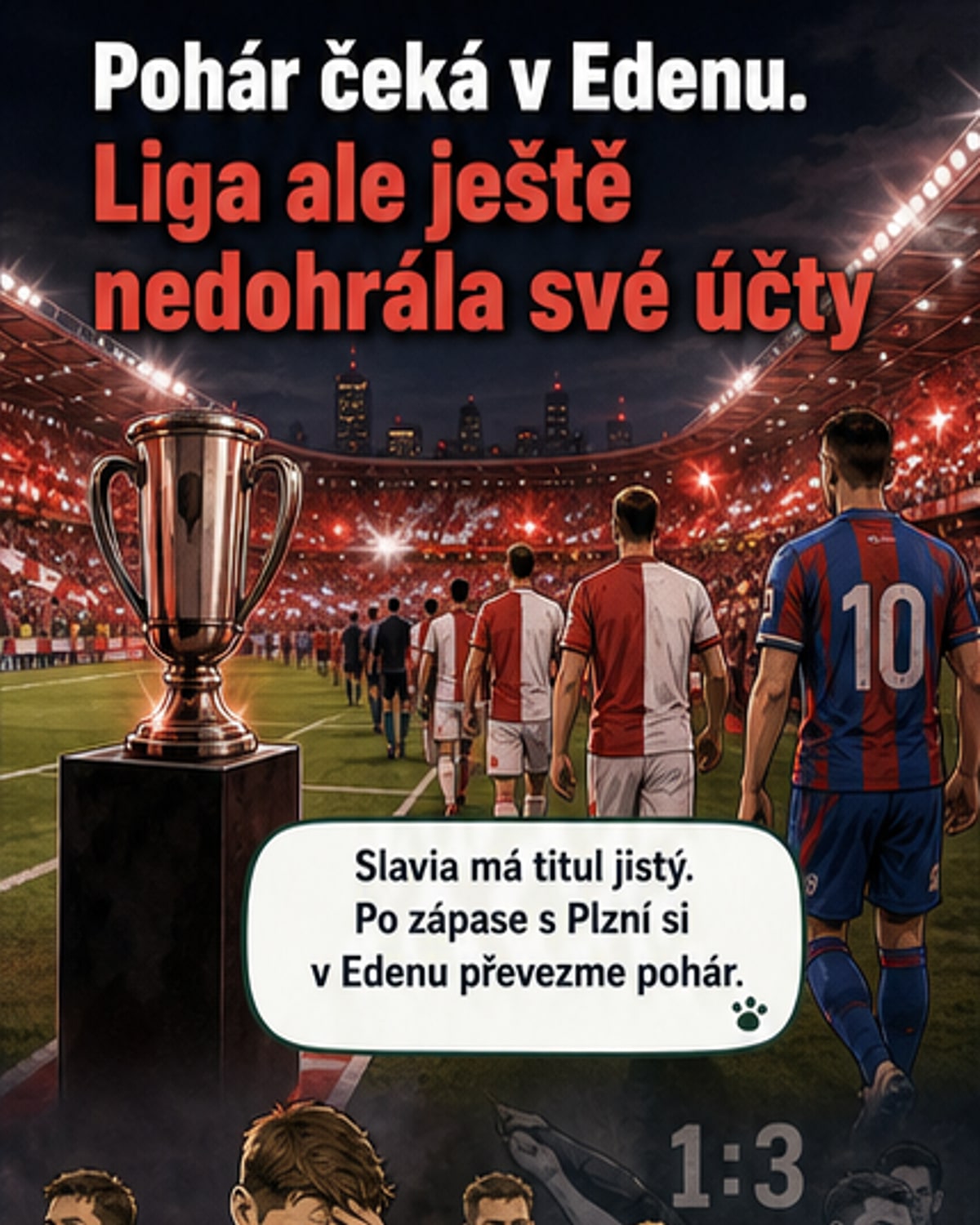 Slavia přebírá pohár šampiona