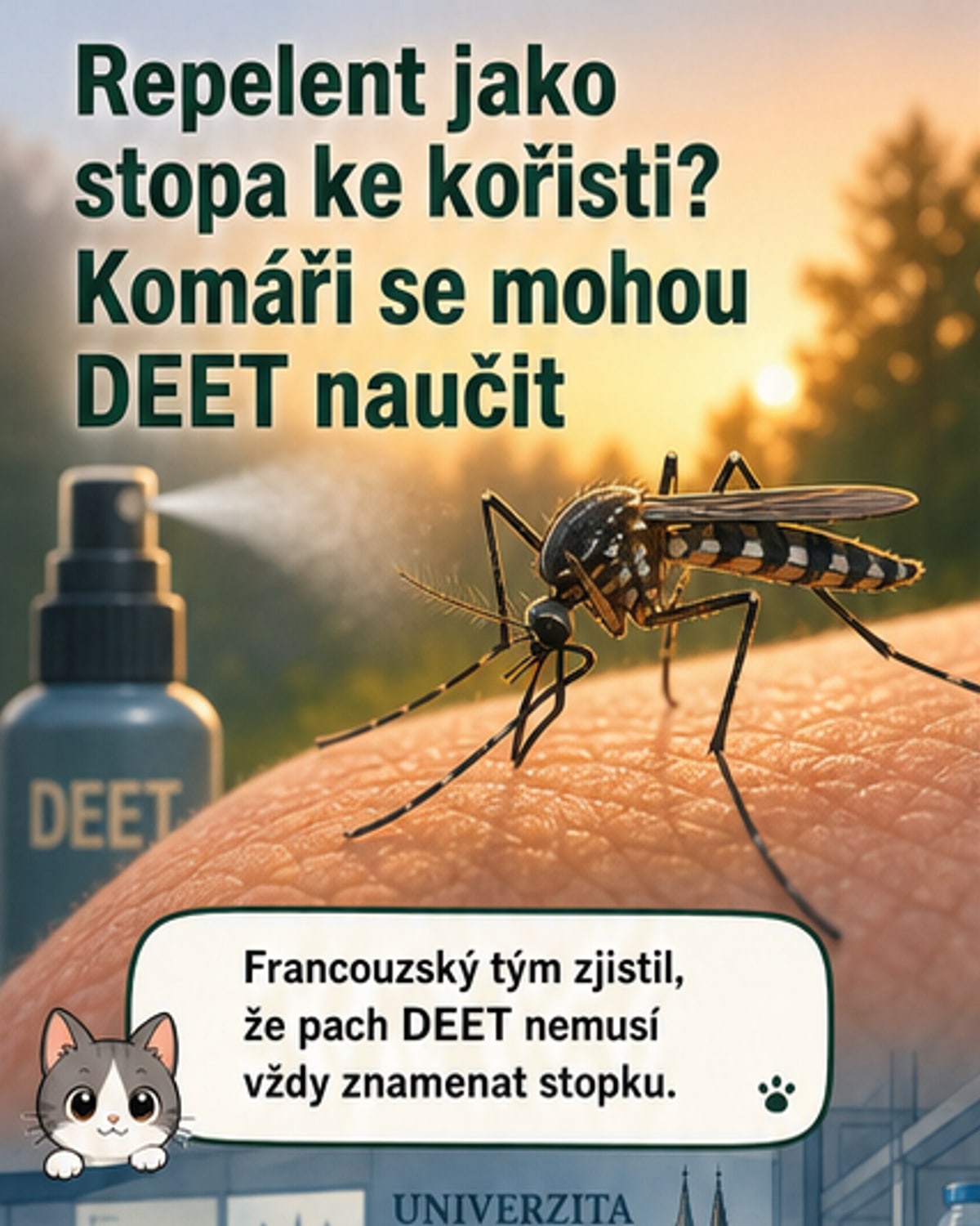 DEET může komáry přilákat