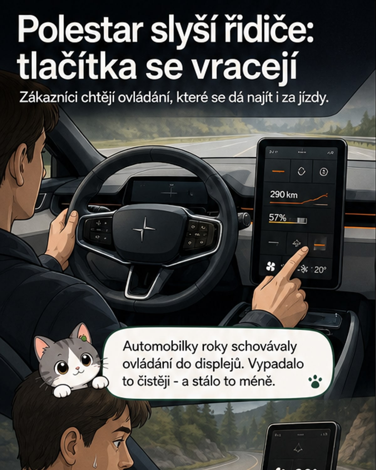 Polestar vrací tlačítka. Poslouchá zákazníky
