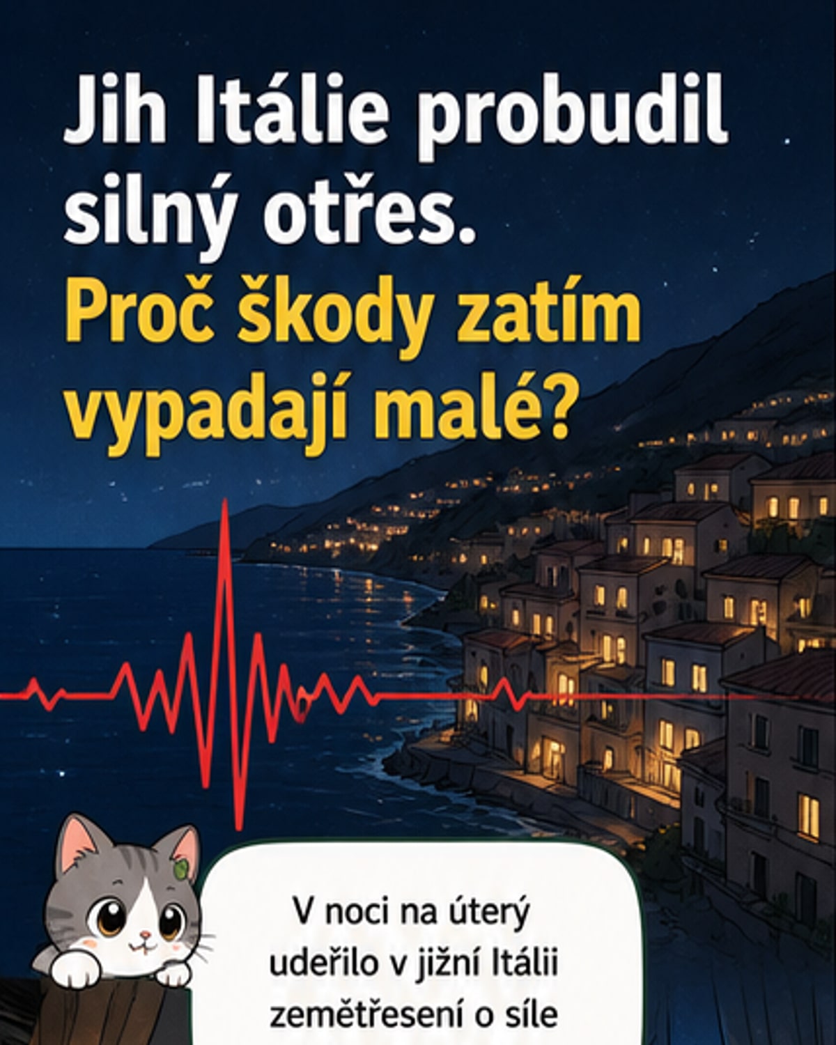 Silné zemětřesení zasáhlo jižní Itálii