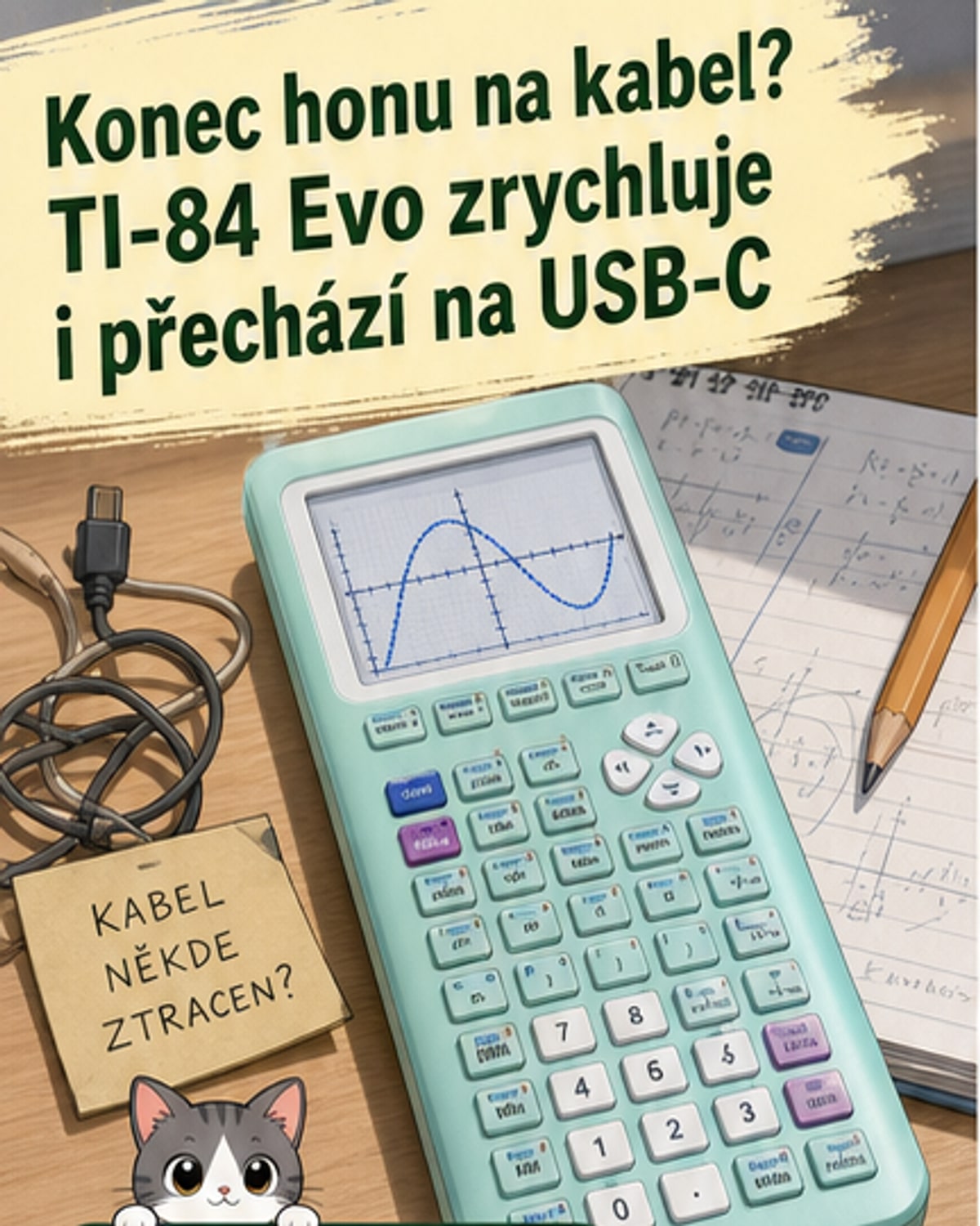 TI-84 Evo přichází s USB-C a rychlejším čipem