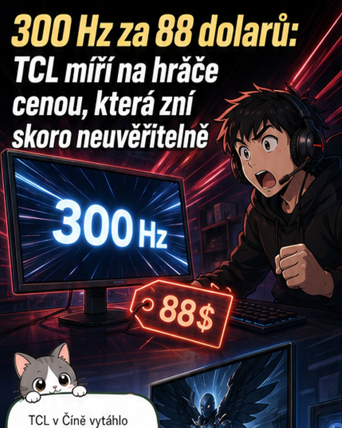TCL nabízí 300Hz monitor za 88 dolarů