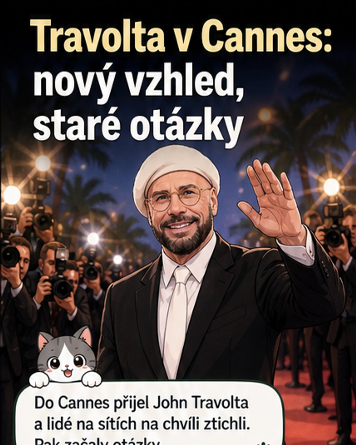 John Travolta v Cannes k nepoznání